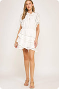 Load image into Gallery viewer, Lace Trim Cotton Mini Dress