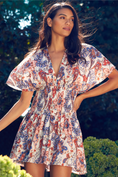 Charger l'image dans la visionneuse de la galerie, Misa Della Cotton Poplin Floral Mini Dress