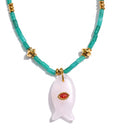 Load image into Gallery viewer, Natural Gemstone Fish Pendant