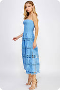 Load image into Gallery viewer, Eyelet Lace Tube Dress: Blue