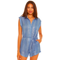 Charger l'image dans la visionneuse de la galerie, Villa Metallic Romper with Abalone Buttons