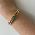 Load image into Gallery viewer, Gold and Enamel Colourful Striped Bracelet