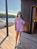 Charger l'image dans la visionneuse de la galerie, Elanor Pink Mini Dress – Wrap V-Neck