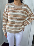 Charger l'image dans la visionneuse de la galerie, Feliz Striped Relaxed Knit Sweater