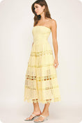 Load image into Gallery viewer, Eyelet Lace Tube Dress: Butter Yellow