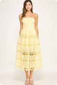 Load image into Gallery viewer, Eyelet Lace Tube Dress: Butter Yellow