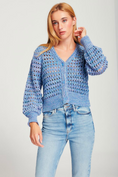 Charger l'image dans la visionneuse de la galerie, Scarlet Crochet Cardigan – Cotton-Blend Knit