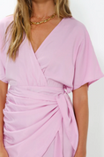 Charger l'image dans la visionneuse de la galerie, Elanor Pink Mini Dress – Wrap V-Neck