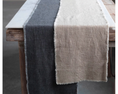 Load image into Gallery viewer, Linen Blend Table Runner with Frayed Edges