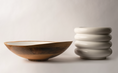 Load image into Gallery viewer, Mango Wood & White Enamel Bowl