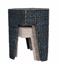 Charger l'image dans la visionneuse de la galerie, Hand-Woven Water Hyacinth and Rattan Stool and Nesting Table