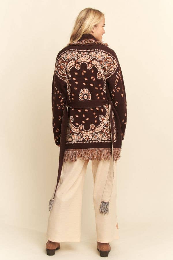 Fringe Belted Cardigan