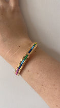 Load image into Gallery viewer, Gold and Enamel Colourful Striped Bracelet
