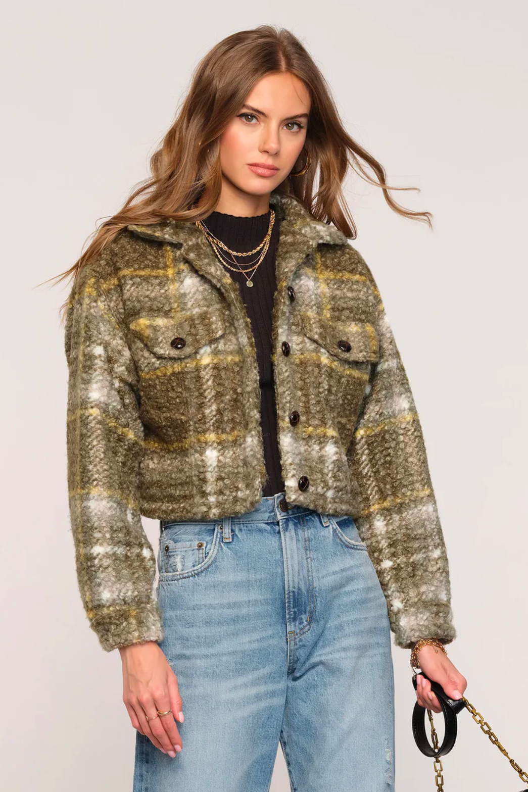 Iona Textured Plaid Jacket with Patch Pockets