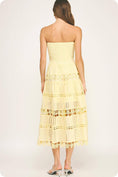 Load image into Gallery viewer, Eyelet Lace Tube Dress: Butter Yellow
