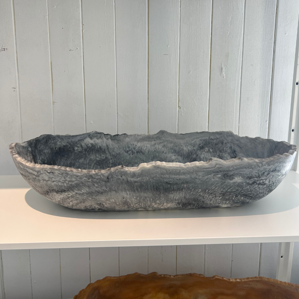 Black & White Resin Large Trough