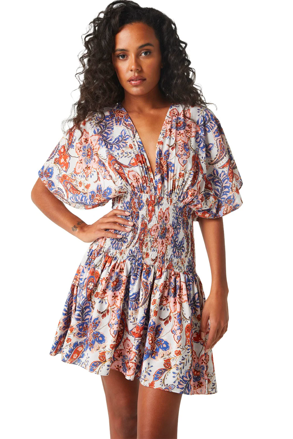 Misa Della Cotton Poplin Floral Mini Dress