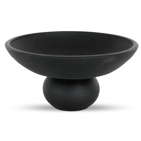 Decorative Bowl Black Terracotta