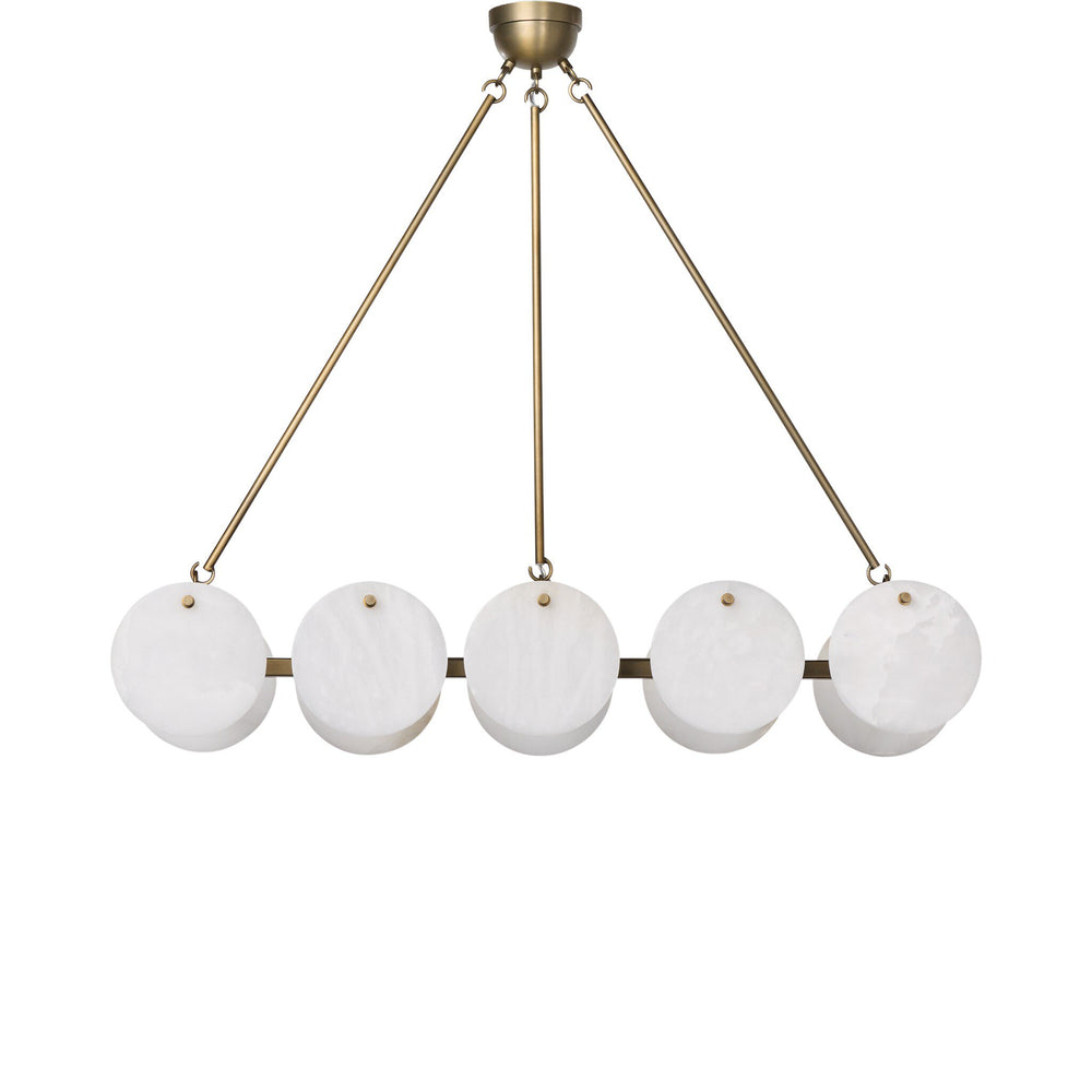 Marceline Chandelier in antique brass with alabaster