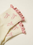 Load image into Gallery viewer, Bow Ruffle Pilates Grip Sock - Soft Pink
