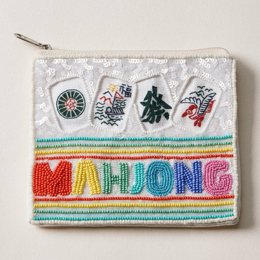 Mahjong Inspired Beaded Travel Pouch