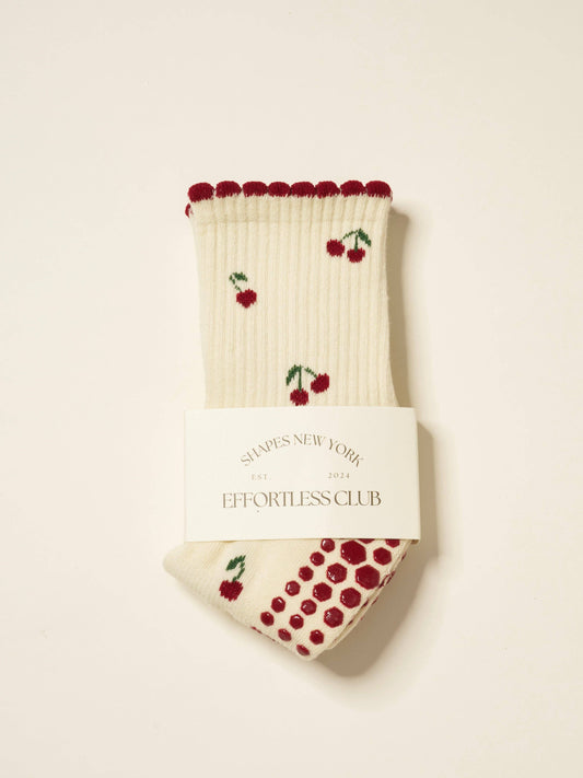 Little Cherry Petal Pilates Grip Sock