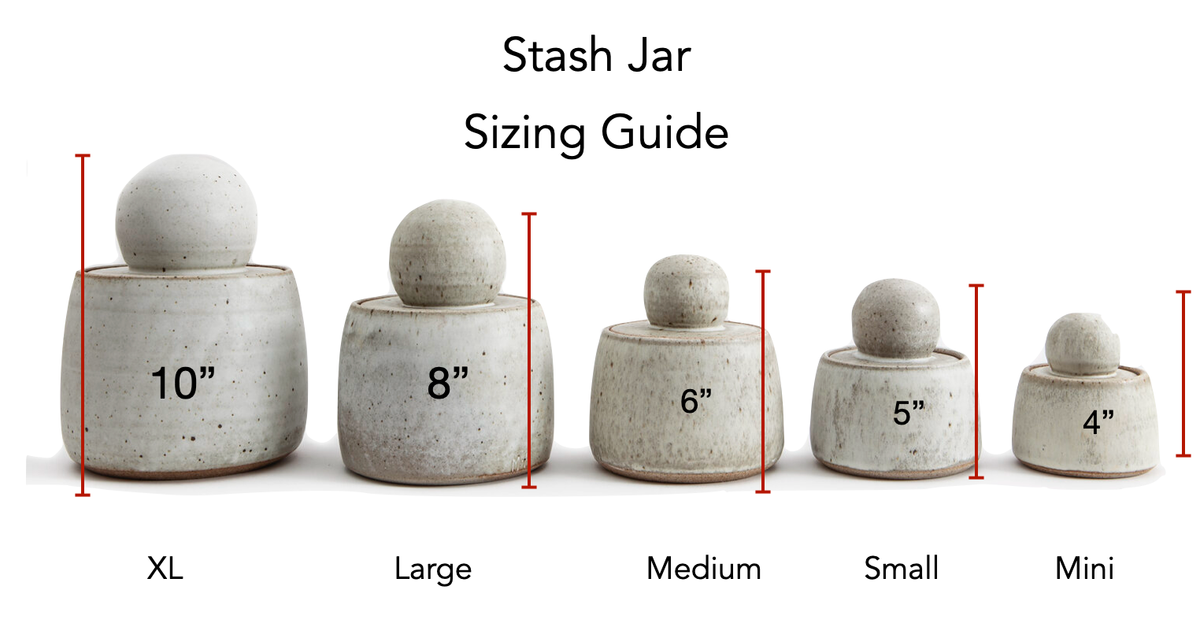 Alabaster White Stash Jars: Large