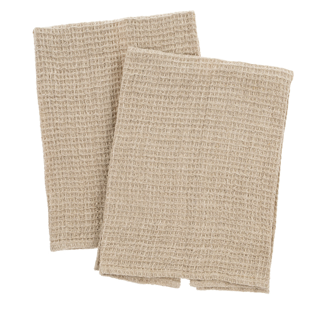 Linen Waffle Tea Towels S/2