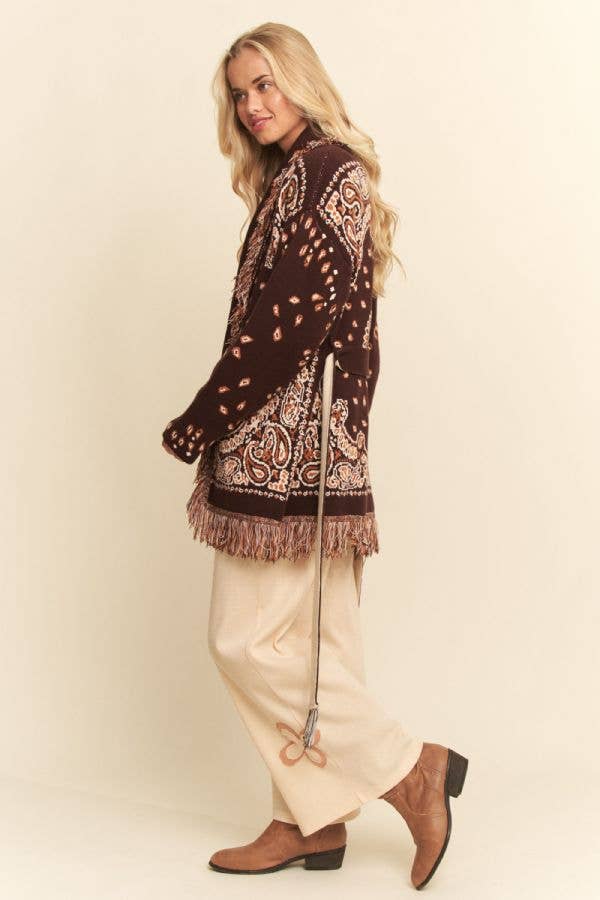 Fringe Belted Cardigan