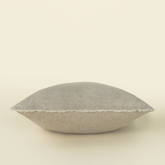 Linen Throw Pillow with Feather Down Insert, 24x24