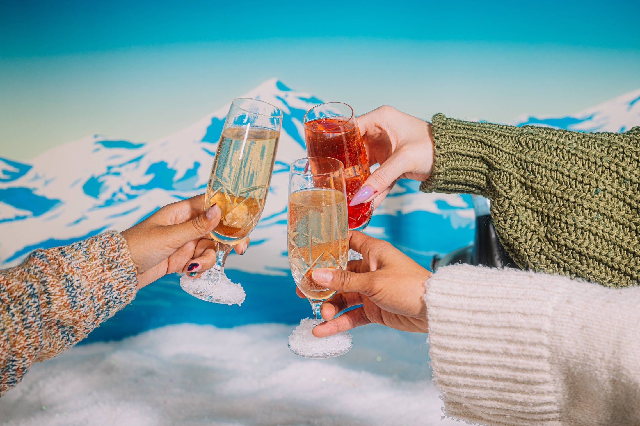 Champagne Mixer Cube Trio