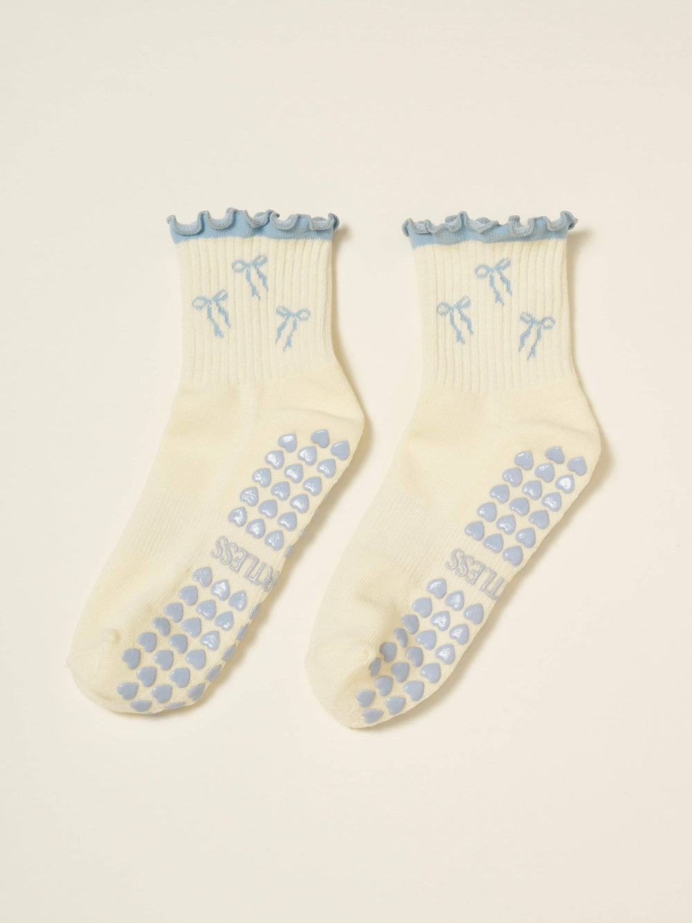Bow Ruffle Grip Pilates Sock