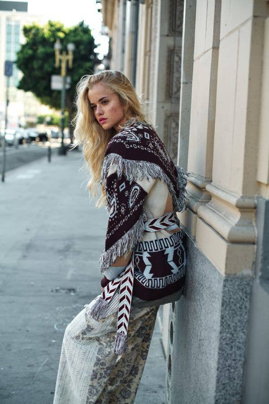 Fringe Belted Cardigan