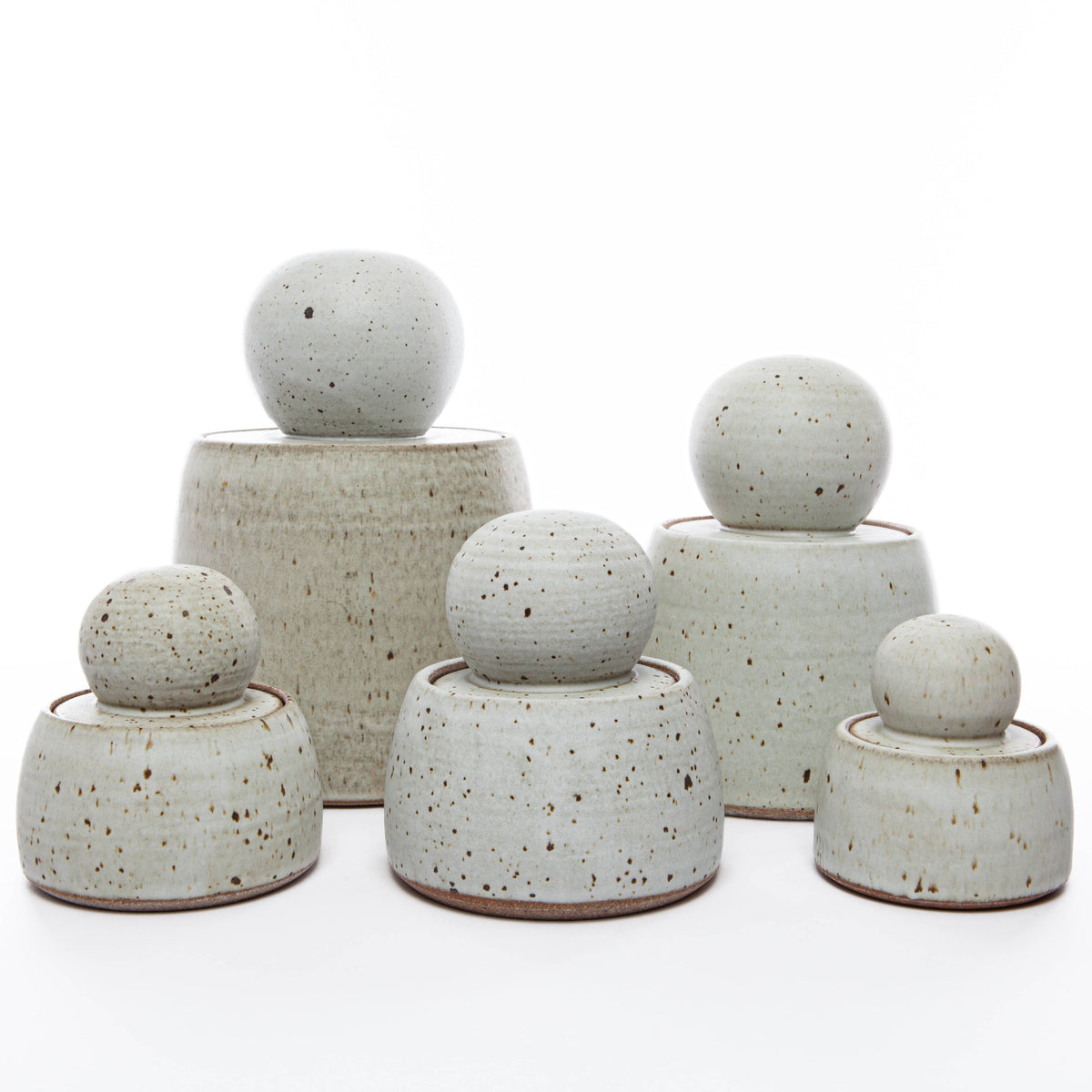 Alabaster White Stash Jars: Medium