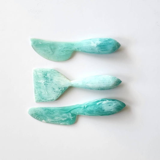 Resin Cheese Knives Set - Teal