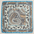 Load image into Gallery viewer, Boho Paisley Square Scarf | Lightweight Silk-Feel with Vintage-Inspired Design: Blue / One / 5DR98084
