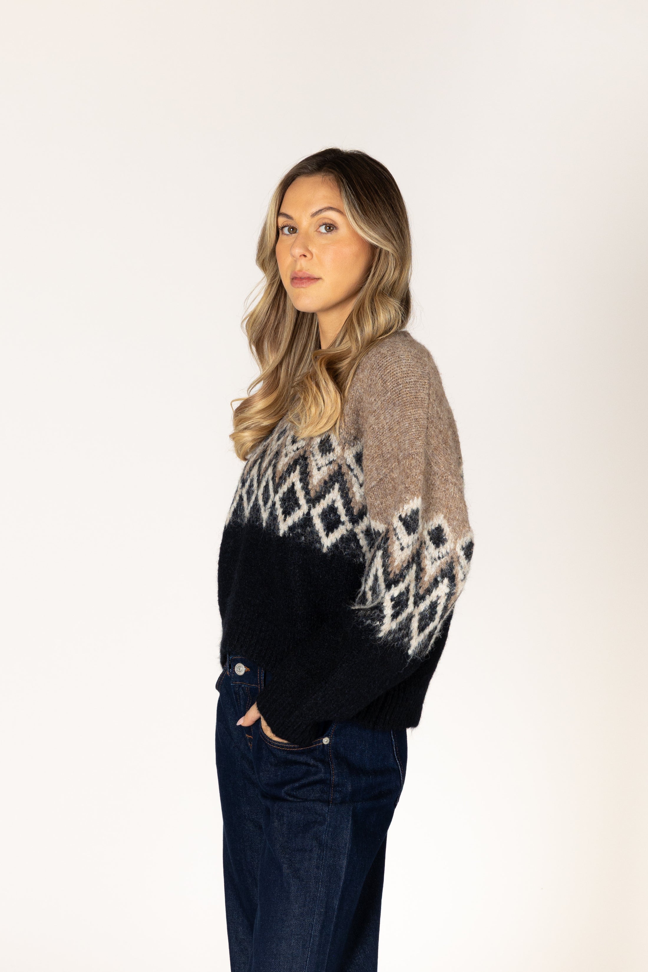 Aria Fair Isle Crew Sweater