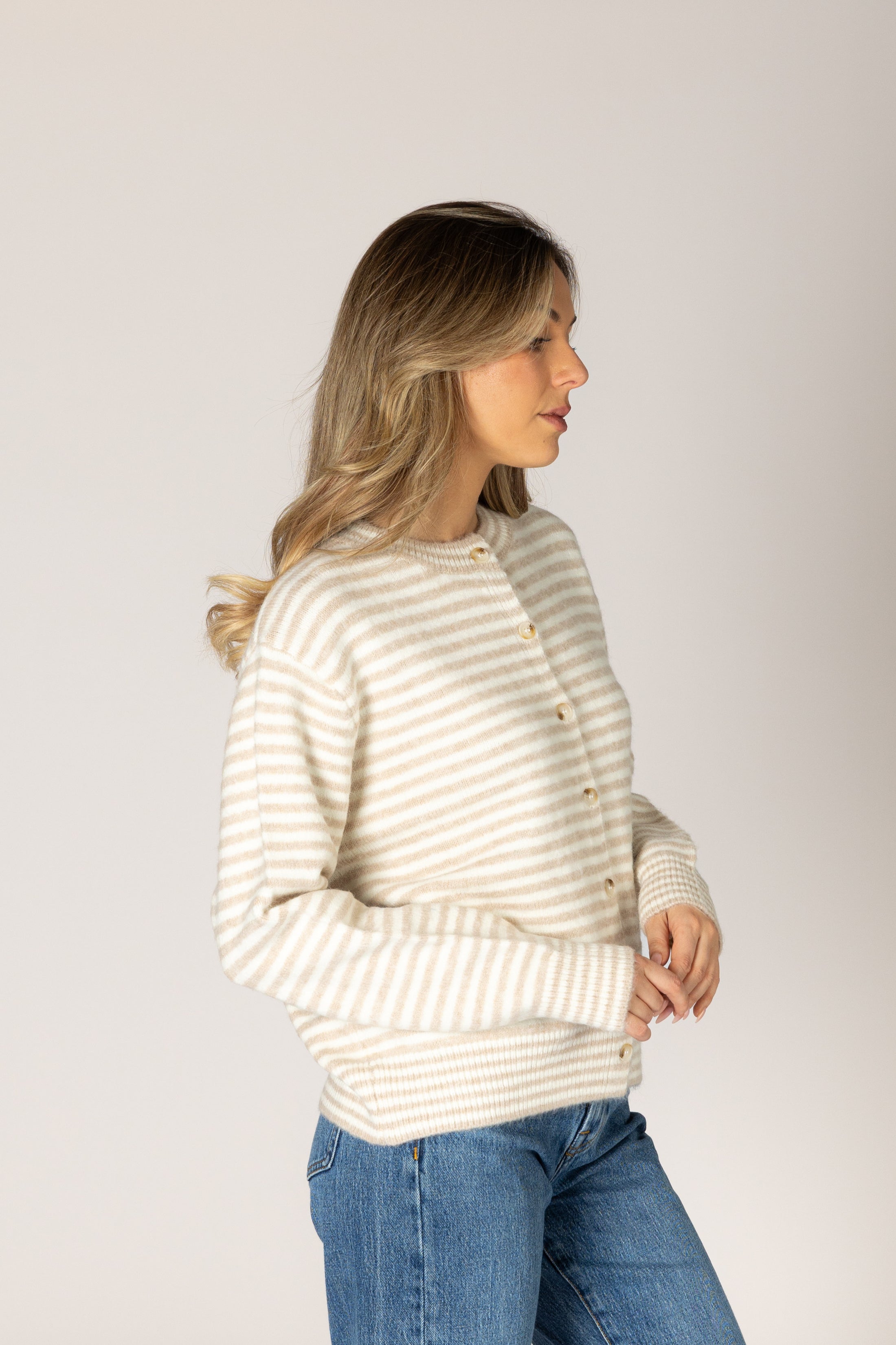 Avril Novelty Stripe Cardigan