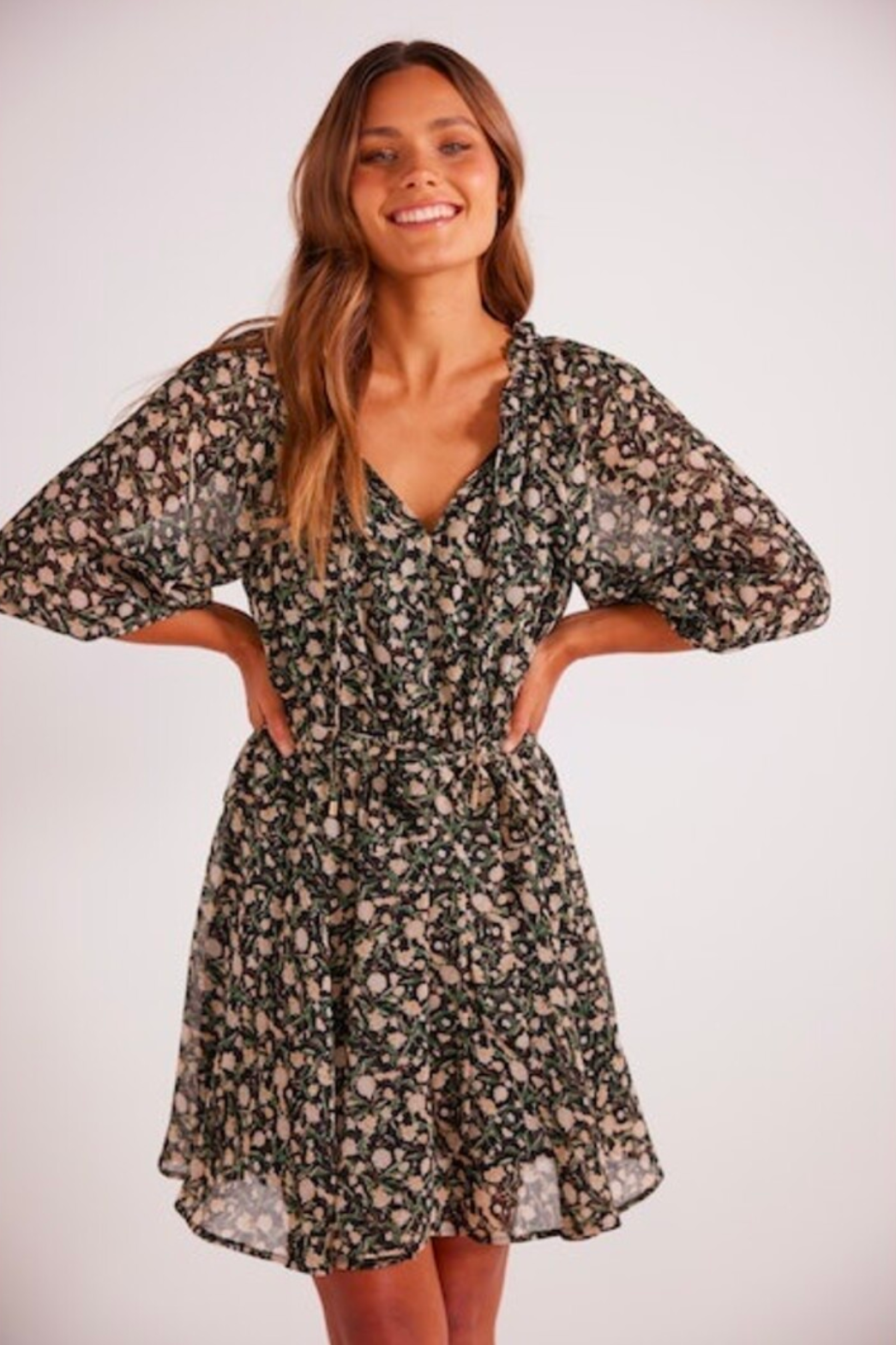 Heather Subtle Floral Mini Dress