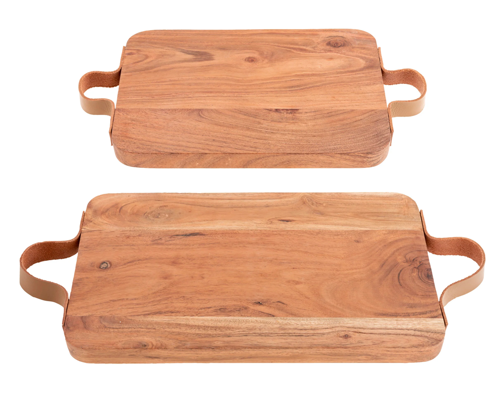 Wood Boards with Leather Handles