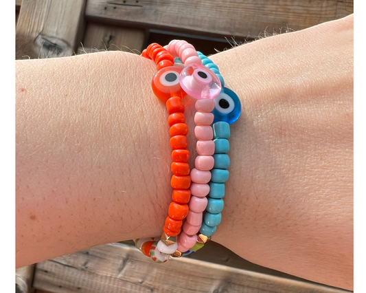 Multicoloured Evil Eye Bracelet