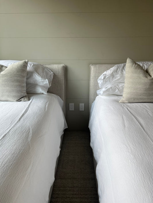 Beige Striped Pillow