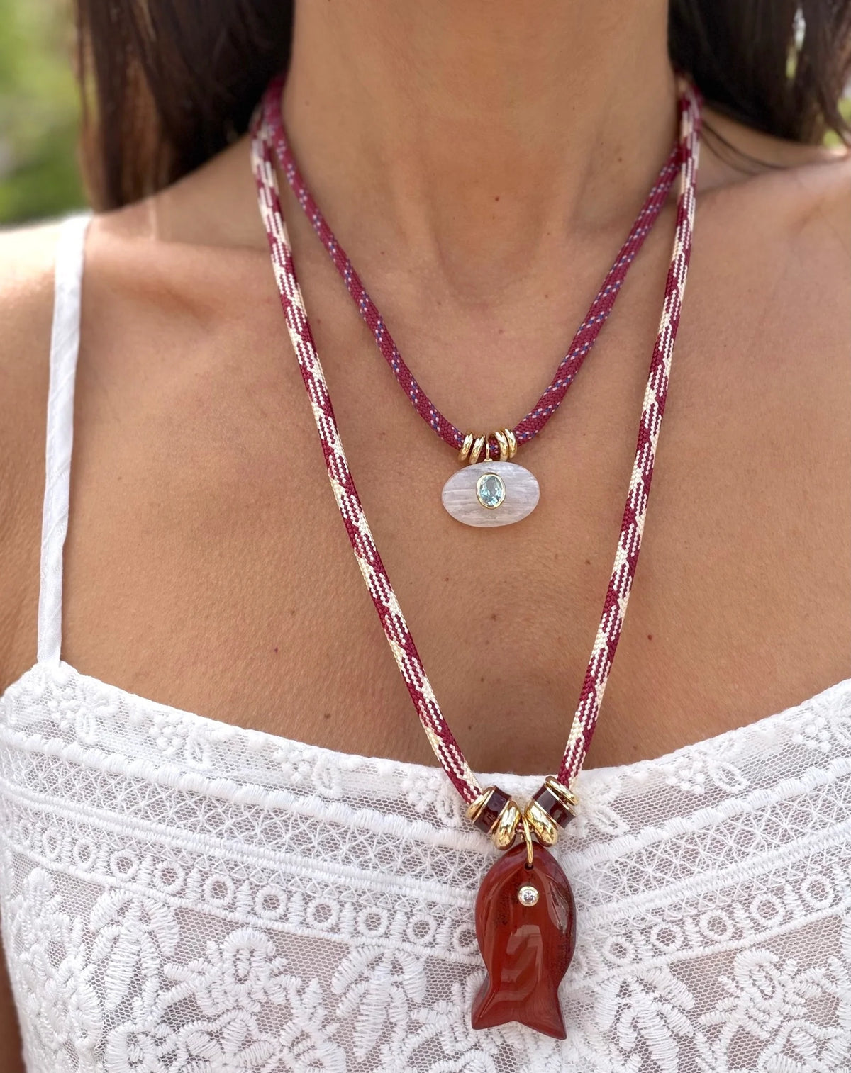 Red Jasper Fish Necklace