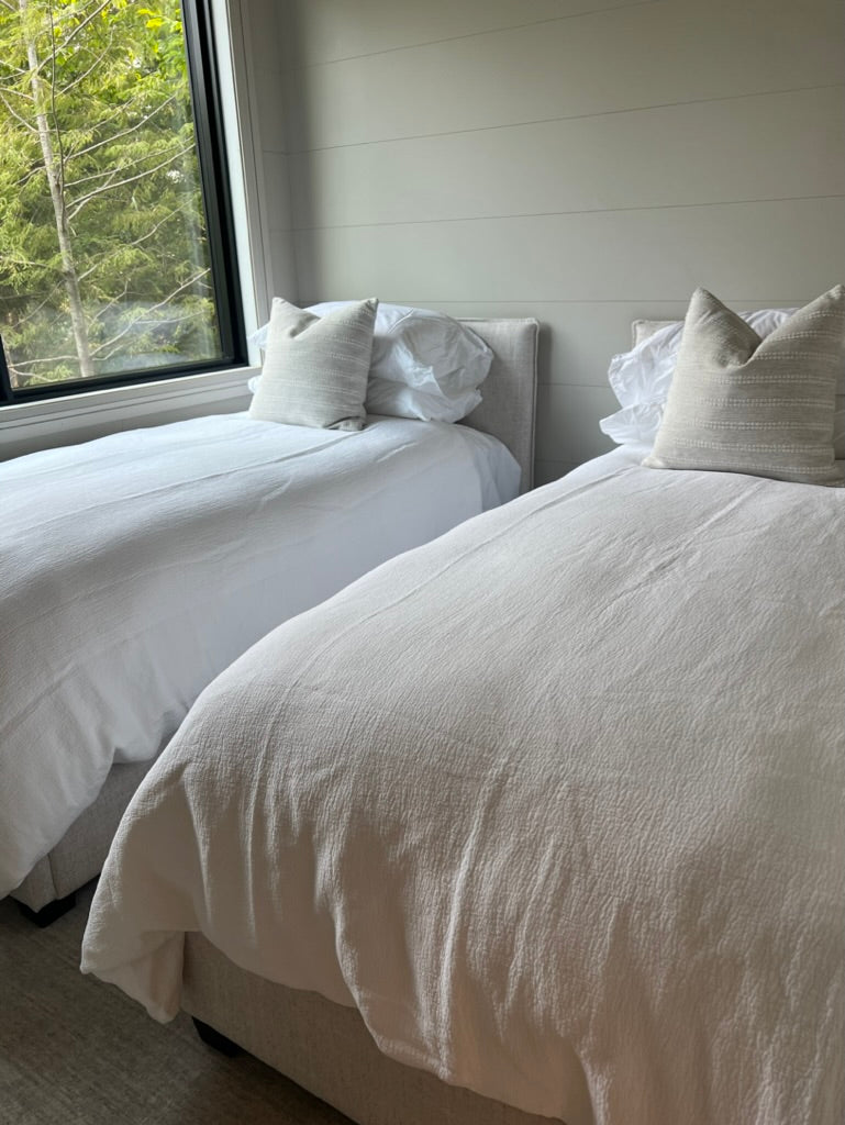 Beige Striped Pillow