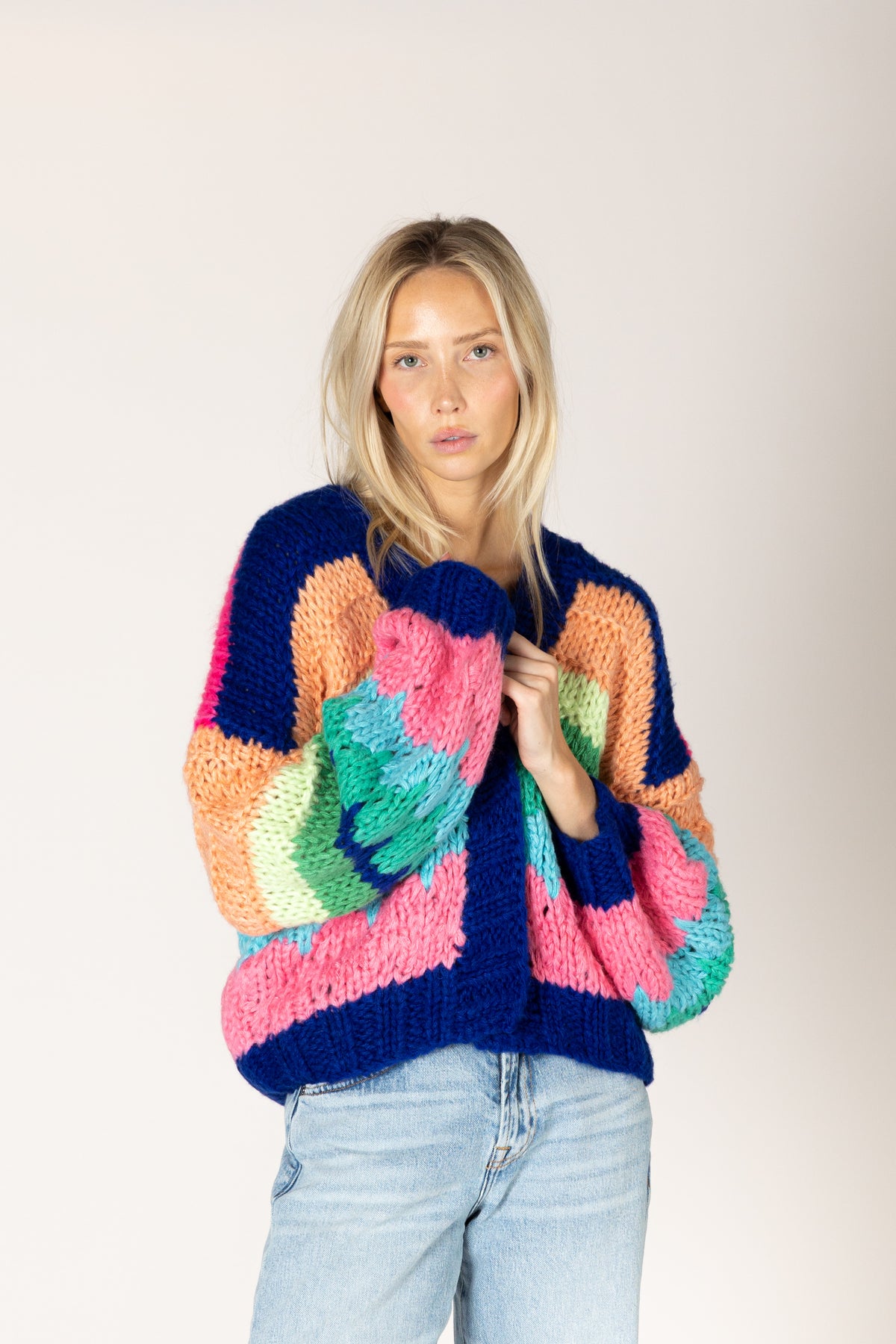 Hadley Hand Knit Stripe Cardigan