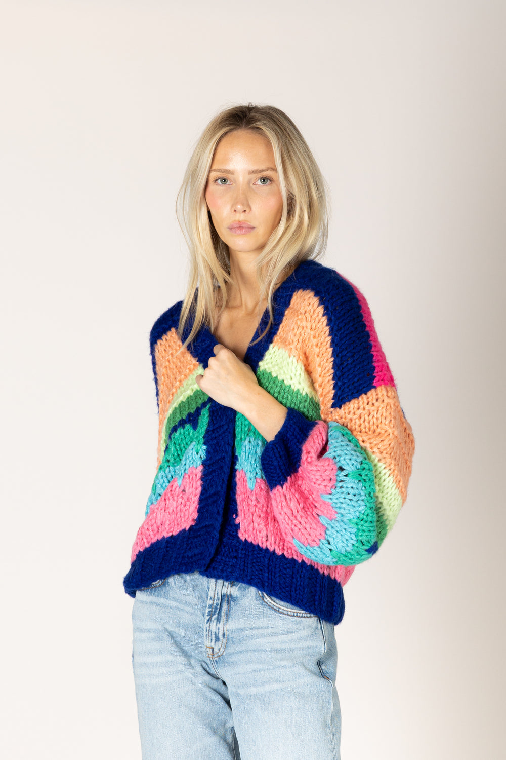 Hadley Hand Knit Stripe Cardigan
