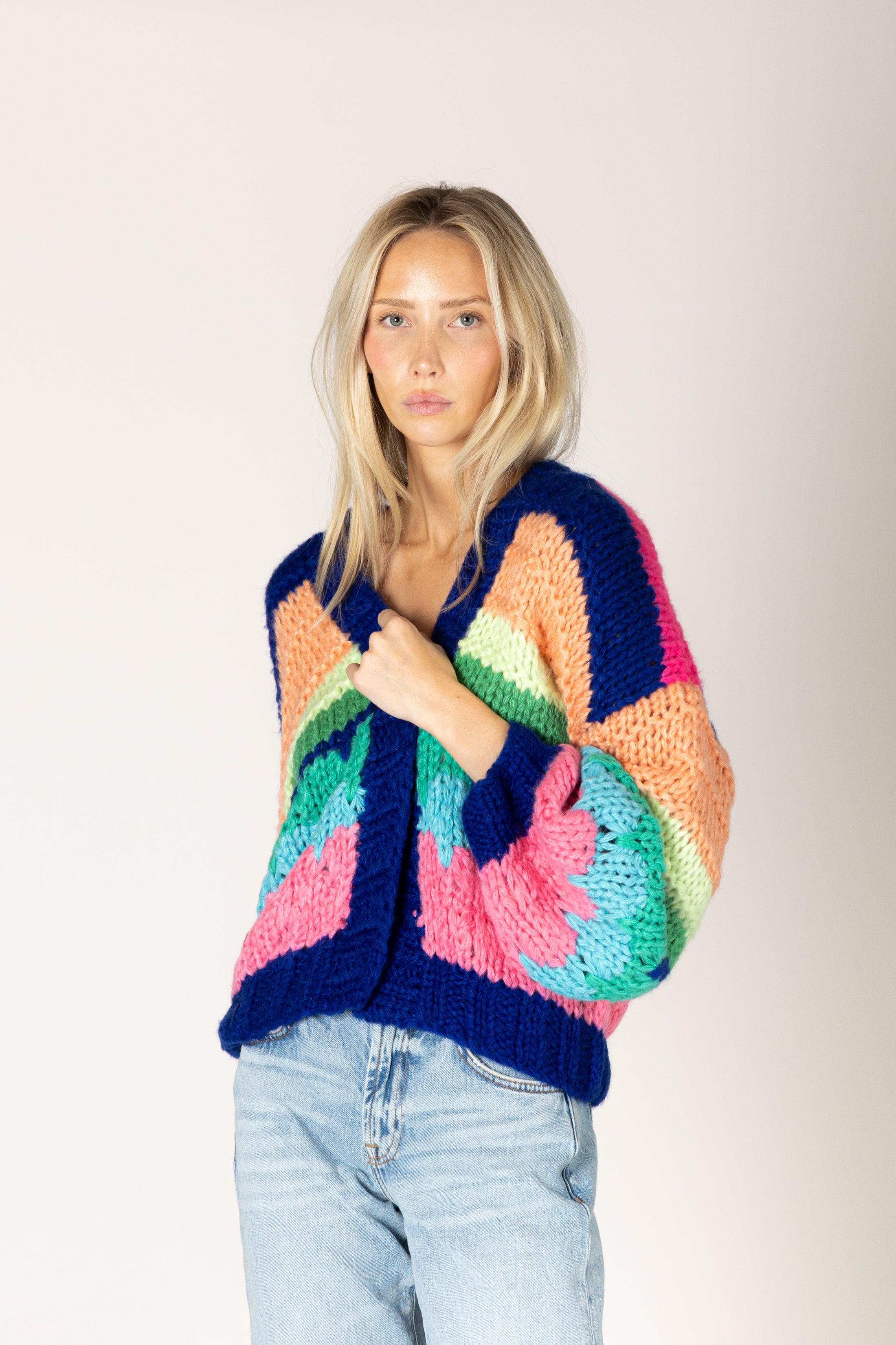 Hadley Hand Knit Stripe Cardigan