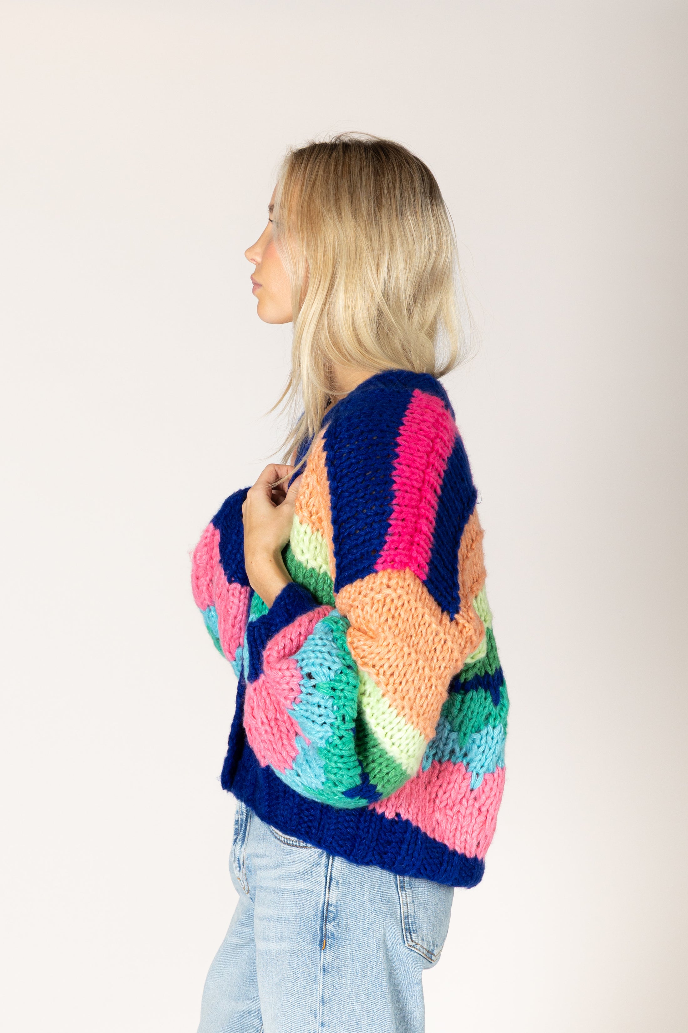 Hadley Hand Knit Stripe Cardigan