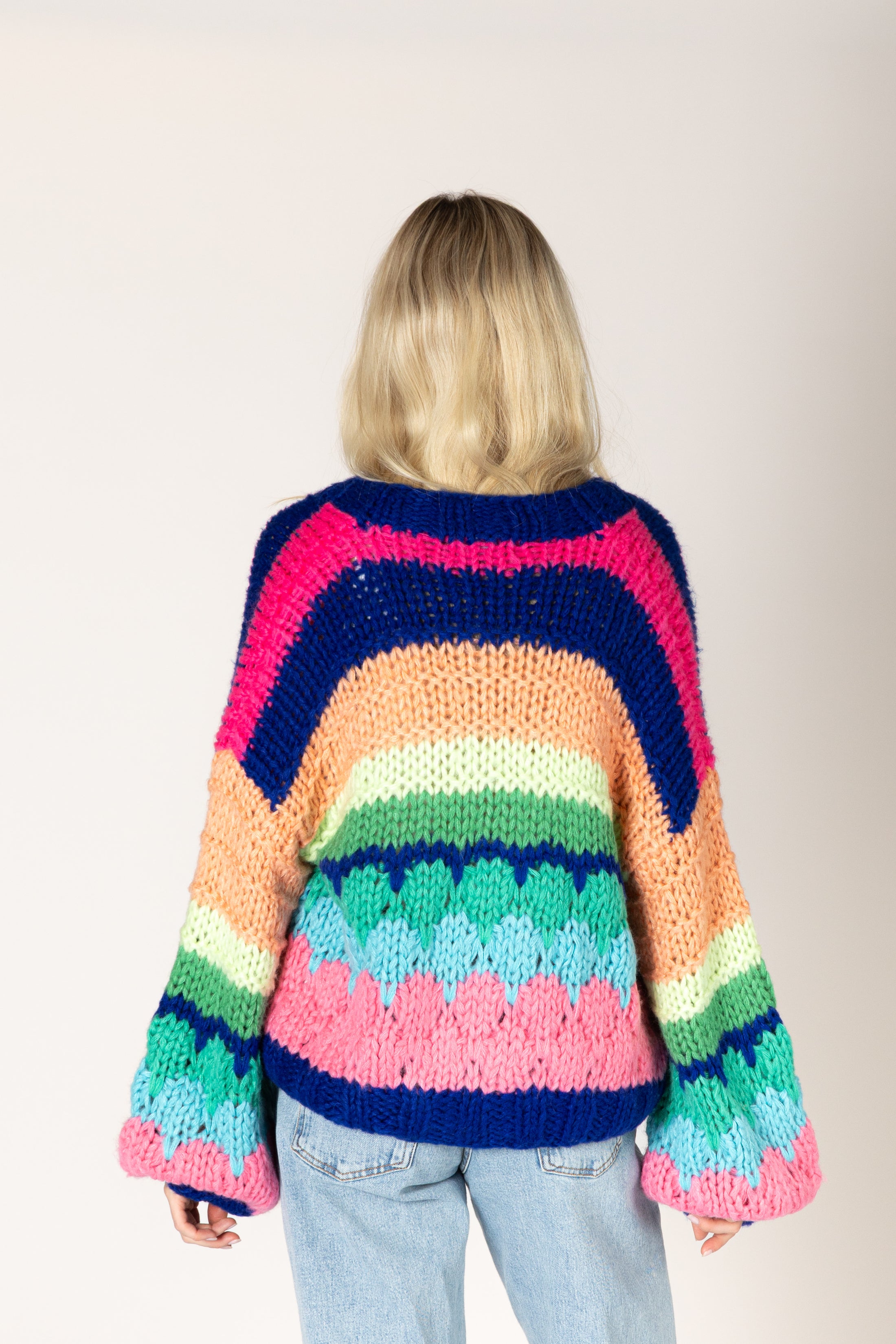 Hadley Hand Knit Stripe Cardigan