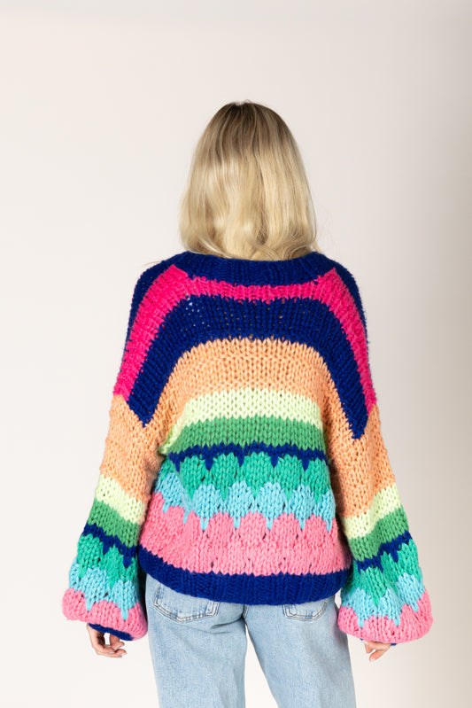 Hadley Hand Knit Stripe Cardigan
